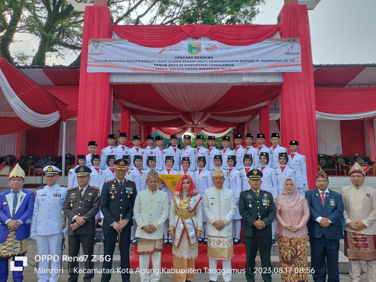Bupati Tanggamus Pimpin Upacara Peringatan HUT RI Ke 78
