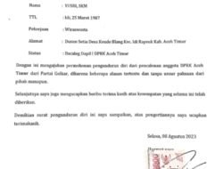 Yusri SKM keberatan Namanya Dicantumkan di DCS Golkar Aceh Timur