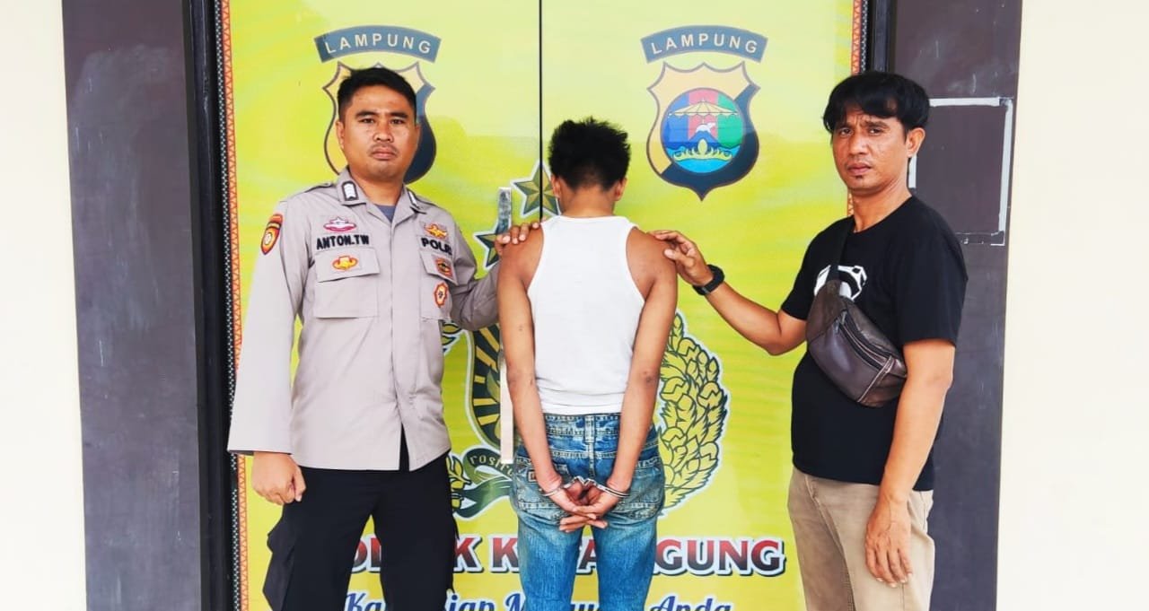Dibantu Warga, Polsek Kota Agung Amankan Pencuri HP di Way Taman