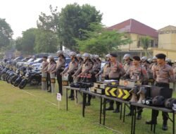 Polresta Jambi Gelar Apel Kesiapan Pasukan dan Sarpras OPS Mantap Brata  2023/2024 Polresta Jambi