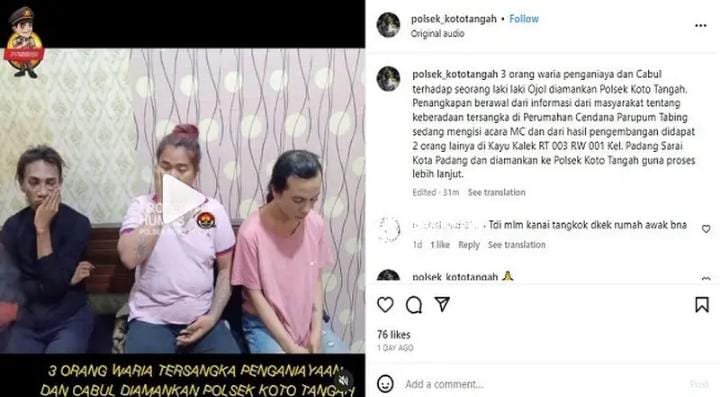 Driver Ojol di Padang Disekap Tiga Waria, Korban Dianiaya hingga Dicabuli