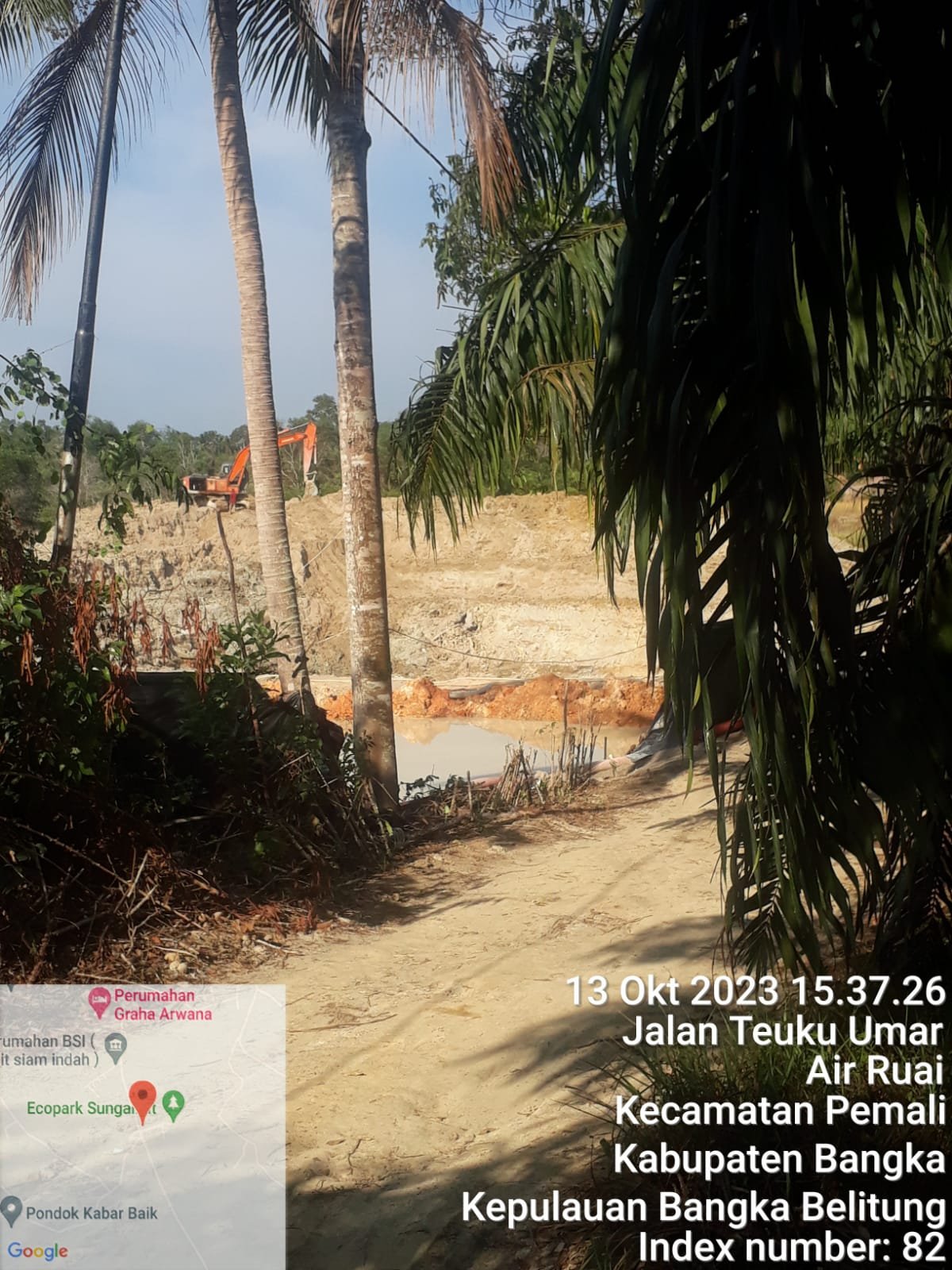 Aktivitas Tambang Timah Menggunakan Alat Berat Excavator Jalan Air Ruai Tanpa Adanya Tindakan Tegas Dari APH