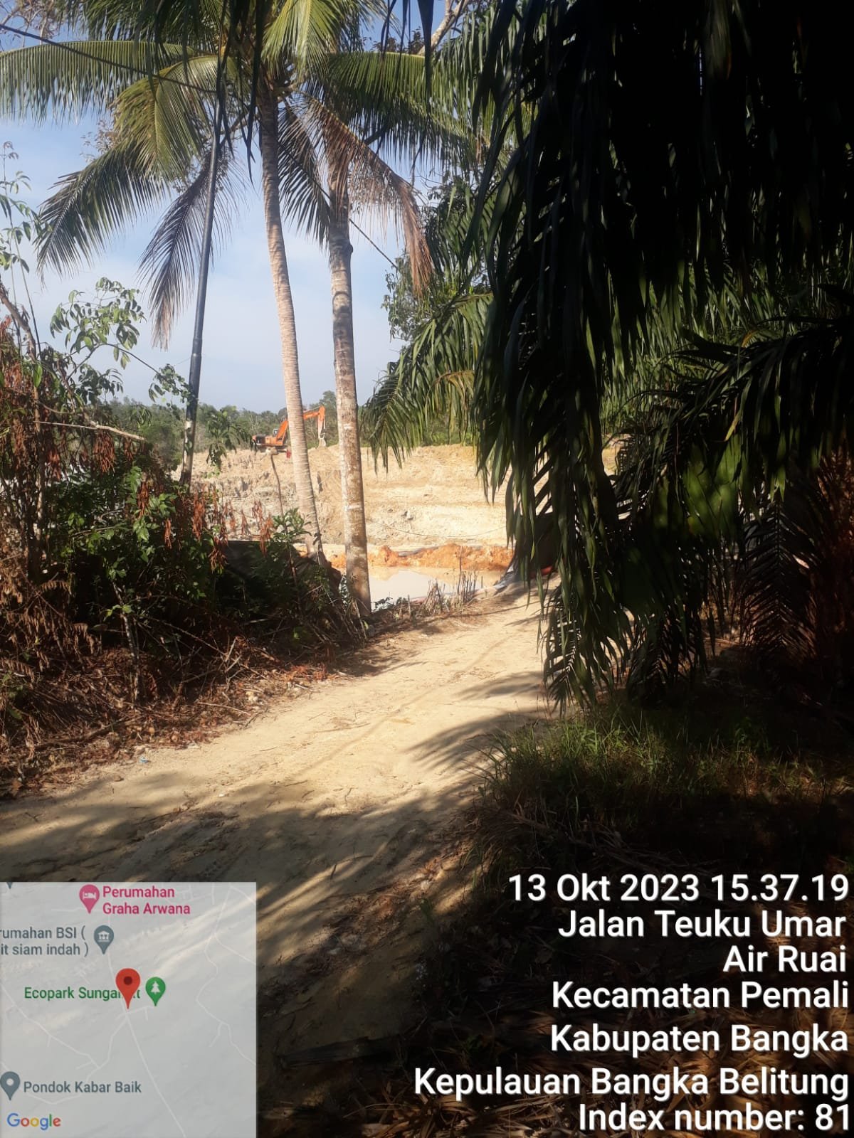 Aktivitas Tambang Timah Menggunakan Alat Berat Excavator Jalan Air Ruai Tanpa Adanya Tindakan Tegas Dari APH