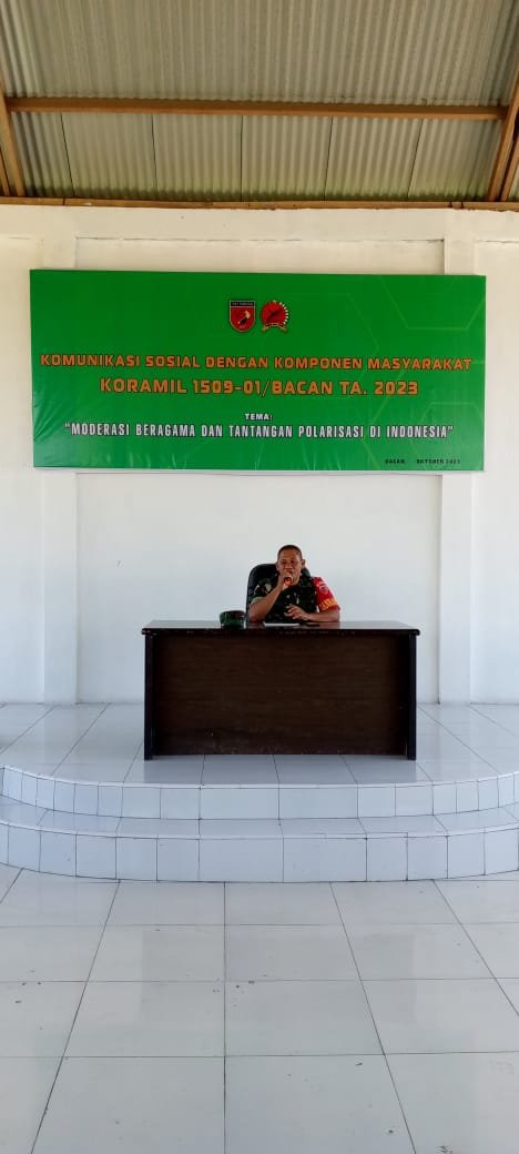 Koramil 1509- 01 Bacan Gelar Komunikasi Sosialisasi Dengan Komponen Masyarakat Tahun 2023