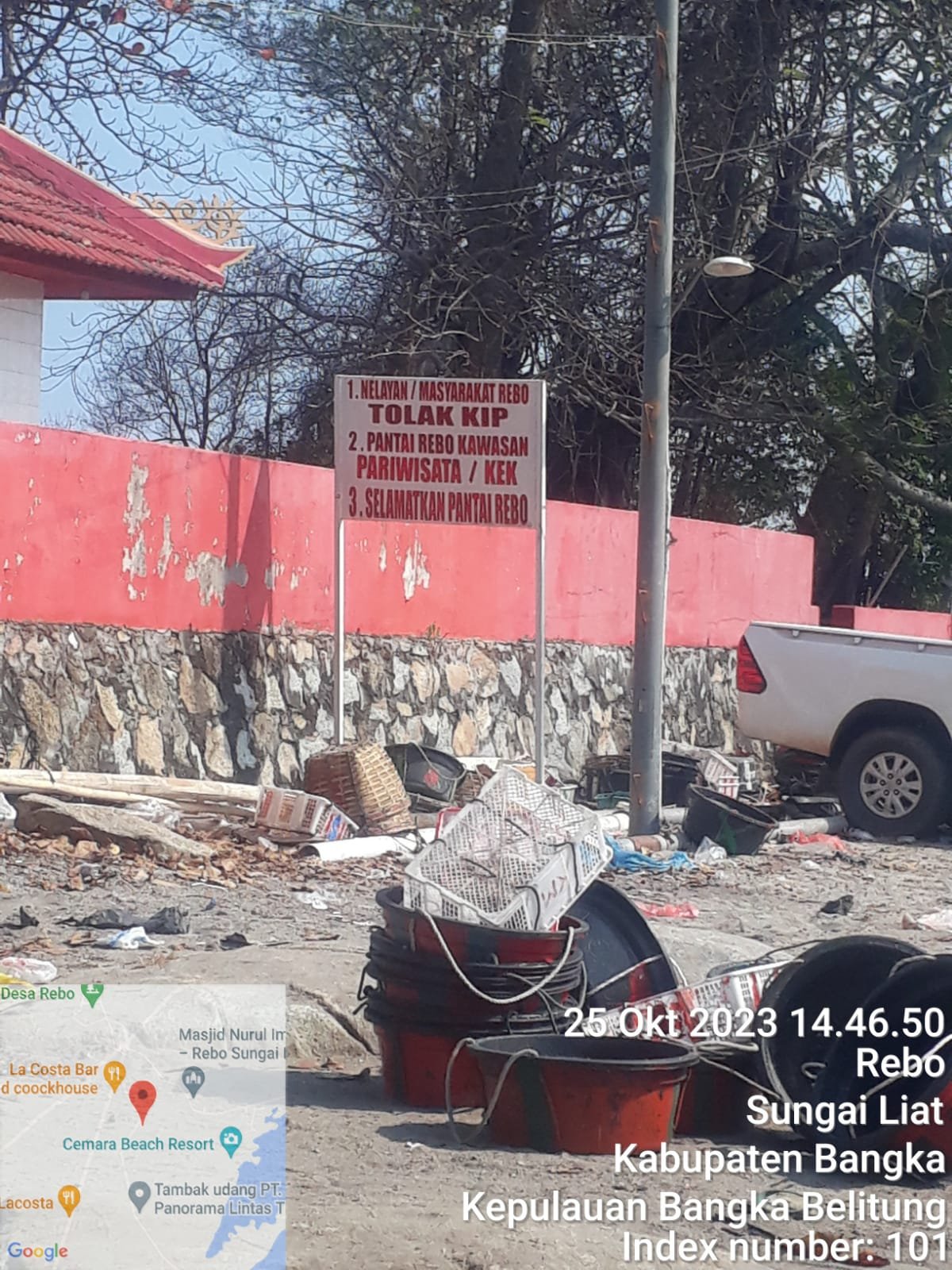 Meski Sudah Ada Larangan Untuk Menambang Aktivitas Tambang Timah di Perairan Pantai Rebo Masih Tetap Beroperasi