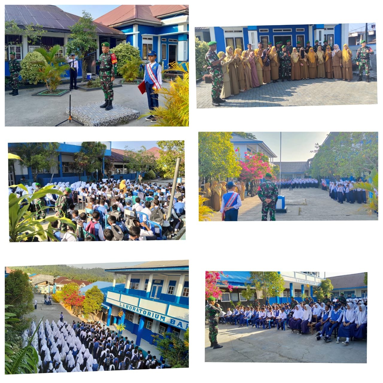 Kegiatan Upacara Bendera dan Edukasi Pencegahan Bullying Kepada Siswa - siswi SMP Negeri 1 Halsel Desa Amasing Kota Utara Kecamatan Bacan