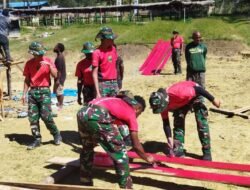 Satgas Yonif 721/Makkasau Genjot Pembangunan di Lanny Jaya