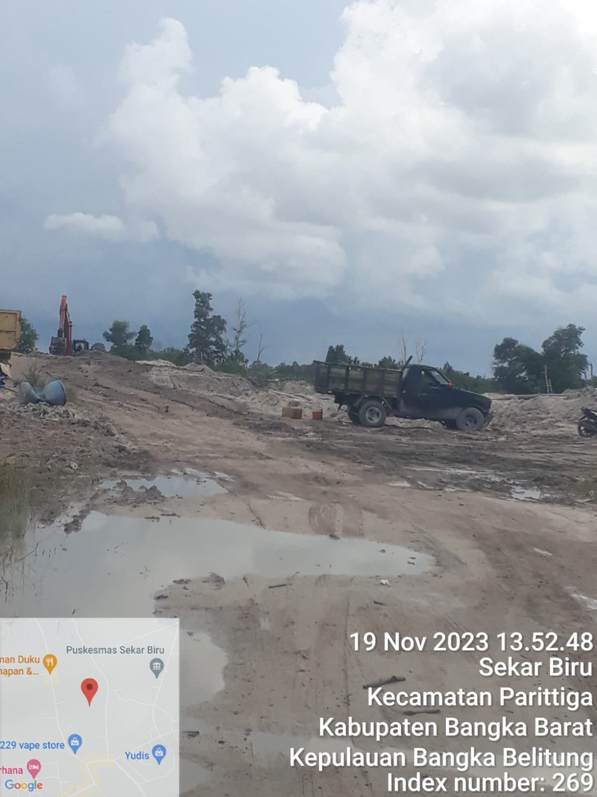 Diduga Caleg Melakukan Aktivitas tambang Timah Diduga Illegal di Perumnas Desa Sekar Biru Tanpa Ada Tindakan Tegas