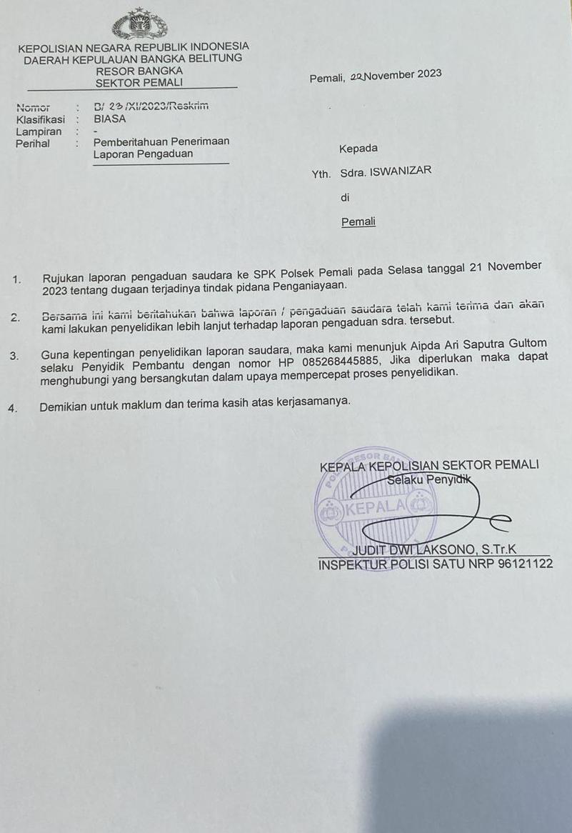 Diduga Tak Senang didatangi wartawan, Penjaga Tempat Pembelian Timah Ilegal pukul Wartawan Media Online