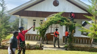 HUT ke-60, Satgas Pamrahwan Yonif 721/Makkasau Karya Bakti