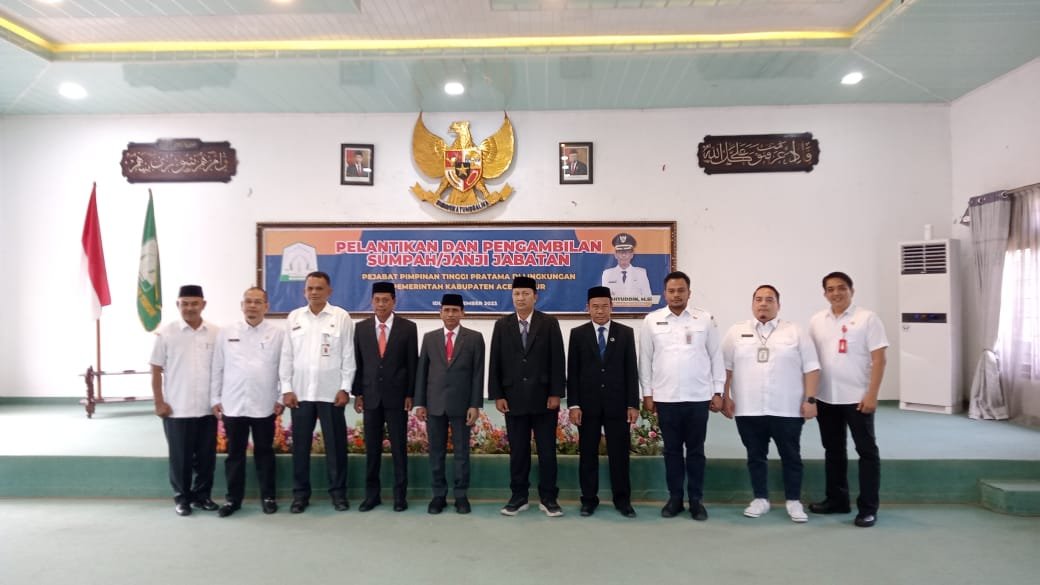 Pj Bupati Aceh Timur Lantik 3 Pejabat Tinggi Pratama