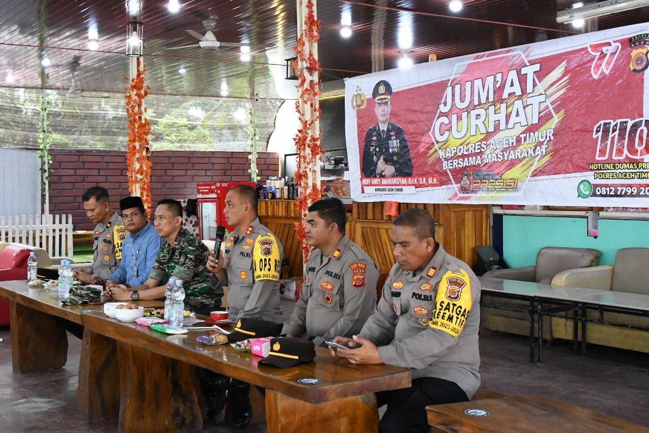 Jumat Curhat Bersama Kapolres Aceh Timur Upaya Cooling System Jelang Pemilu 2024