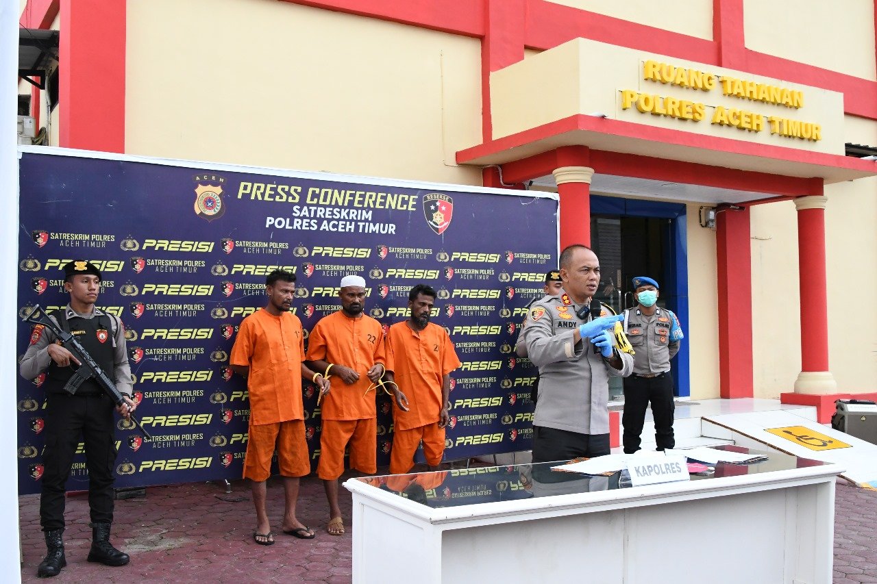 Polres Aceh Timur Tetapkan Warga Rohingya Menjadi Tersangka Penyelundupan Manusia