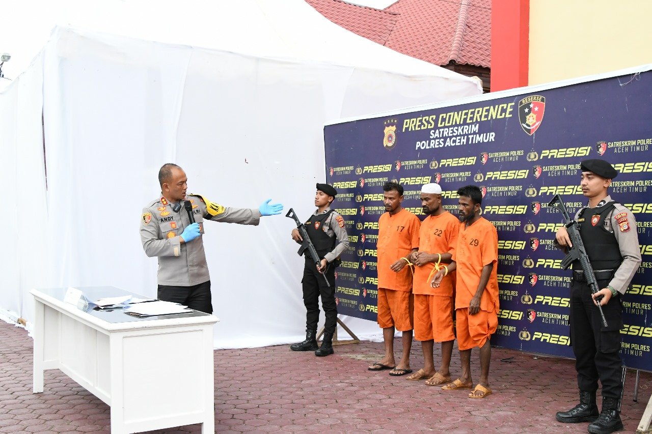 Polres Aceh Timur Tetapkan Warga Rohingya Menjadi Tersangka Penyelundupan Manusia