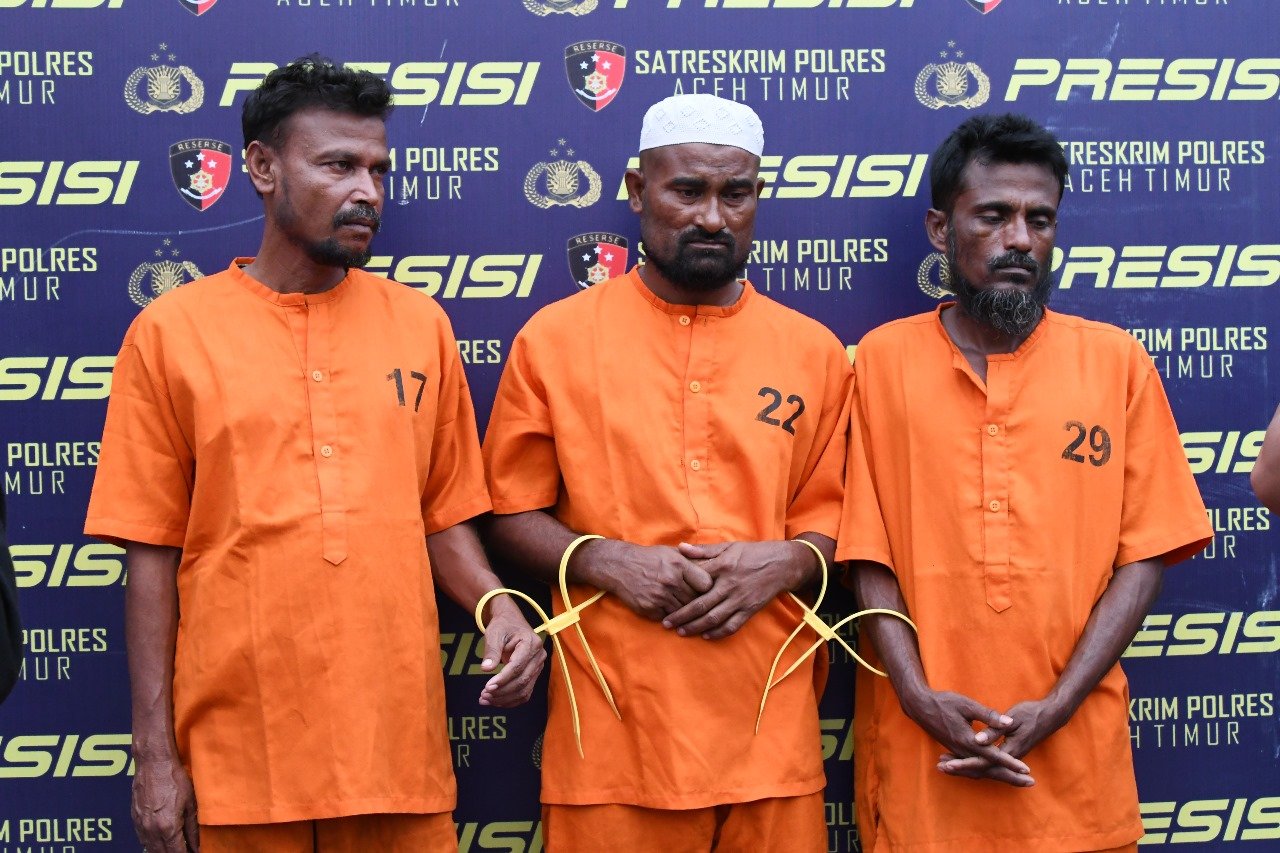 Polres Aceh Timur Tetapkan Warga Rohingya Menjadi Tersangka Penyelundupan Manusia