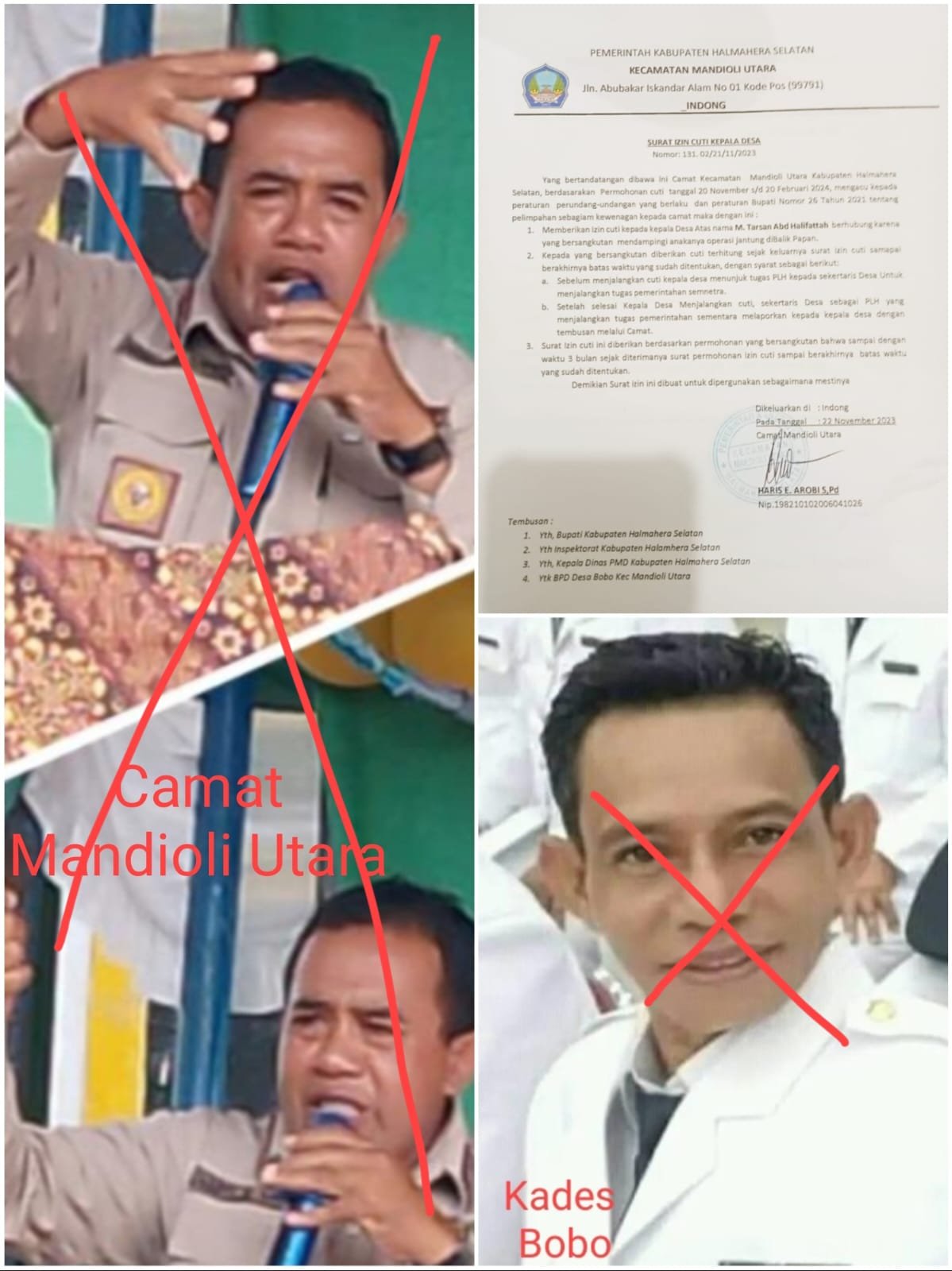 Wajah Camat Mandioli Utara Kuat Terlibat Lindungi Kades Bobo Bersama Lakukan Kejahatan Korupsi DD