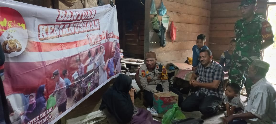 Bantuan Kemanusiaan Polsek Pantee Bidari Polres Aceh Timur Untuk Warganya