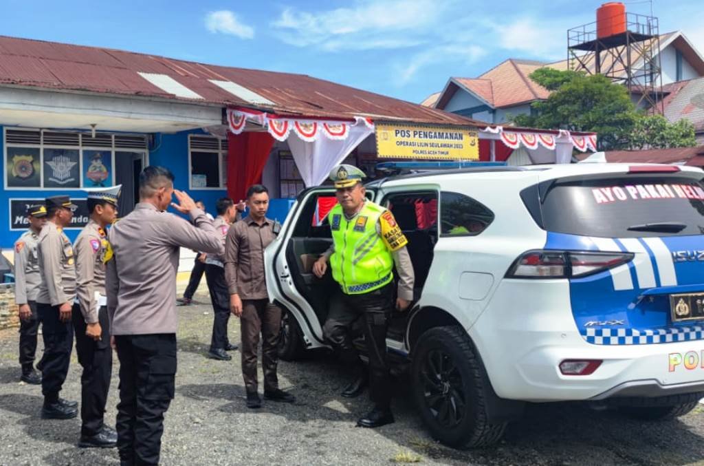 Pastikan Pelayaan Nataru Berjalan Baik, Dirlantas Polda Aceh Cek Pos Pengamanan Operasi Lilin Seulawah 2023 Polres Aceh Timur