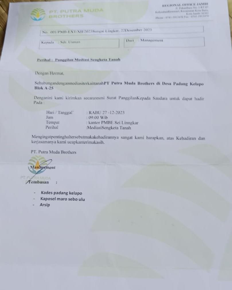 Pengacara Dian Burlian SH.MA. Akan Dampingi Usman Memenuhi Panggilan PT.PMB
