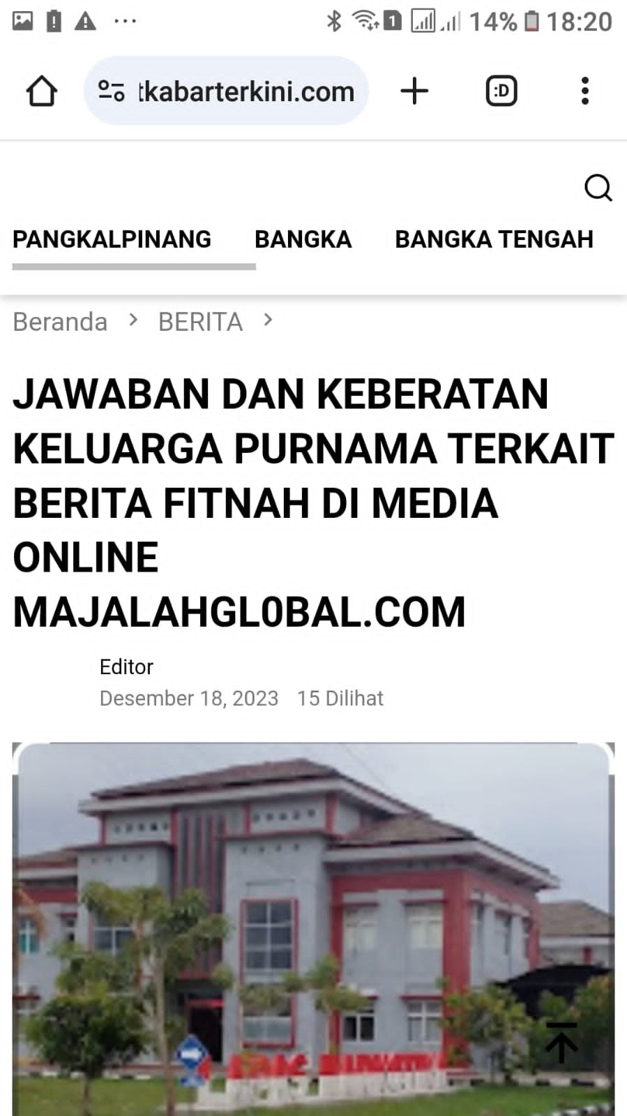 Hak Jawab Media Majalah Global, Terkait Dugaan Pemerasan Terhadap Narapidana