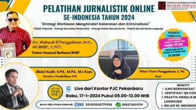 Pendaftaran Dibuka Untuk Umum, PJC Akan Laksanakan Pelatihan Jurnalistik Online Se-Indonesia