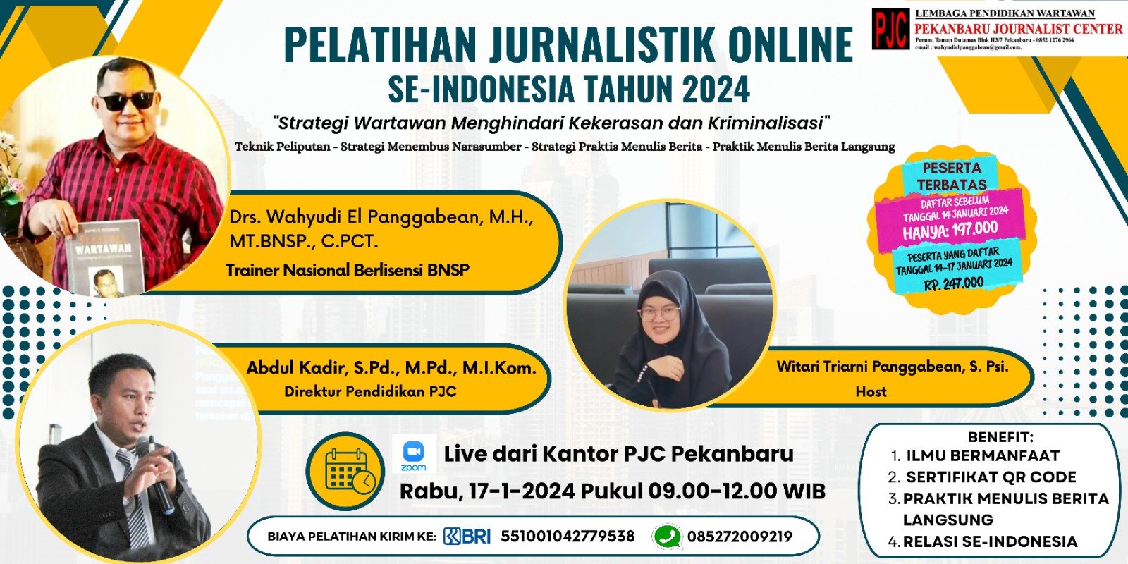 Pendaftaran Dibuka Untuk Umum, PJC Akan Laksanakan Pelatihan Jurnalistik Online Se-Indonesia