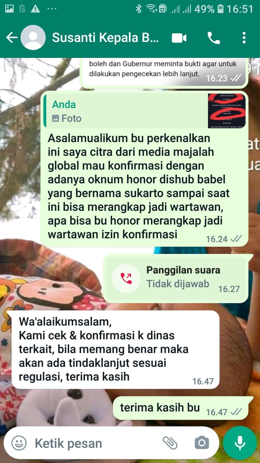 Oknum Honorer Dishub Provinsi Babel Merangkap Jadi Wartawan Sampai Saat Ini Belum Ada Tindakan Tegas Dan Masih Bisa Bekerja