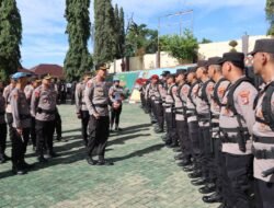 Kapolres Tanggamus Periksa Persiapan Seluruh Personel Pengamanan TPS 2024