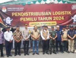 33 Truk Pengangkut Perlengkapan PPK di Lamongan Resmi Diberangkatkan