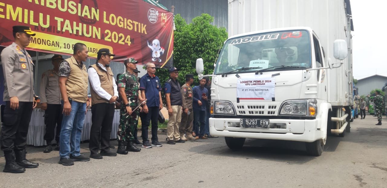 33 Truk Pengangkut Perlengkapan PPK di Lamongan Resmi Diberangkatkan