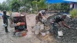 Demi Capai hasil maksimal dan tepat sasaran anggota satgas TMMD terus kejar target semenisasi jalan