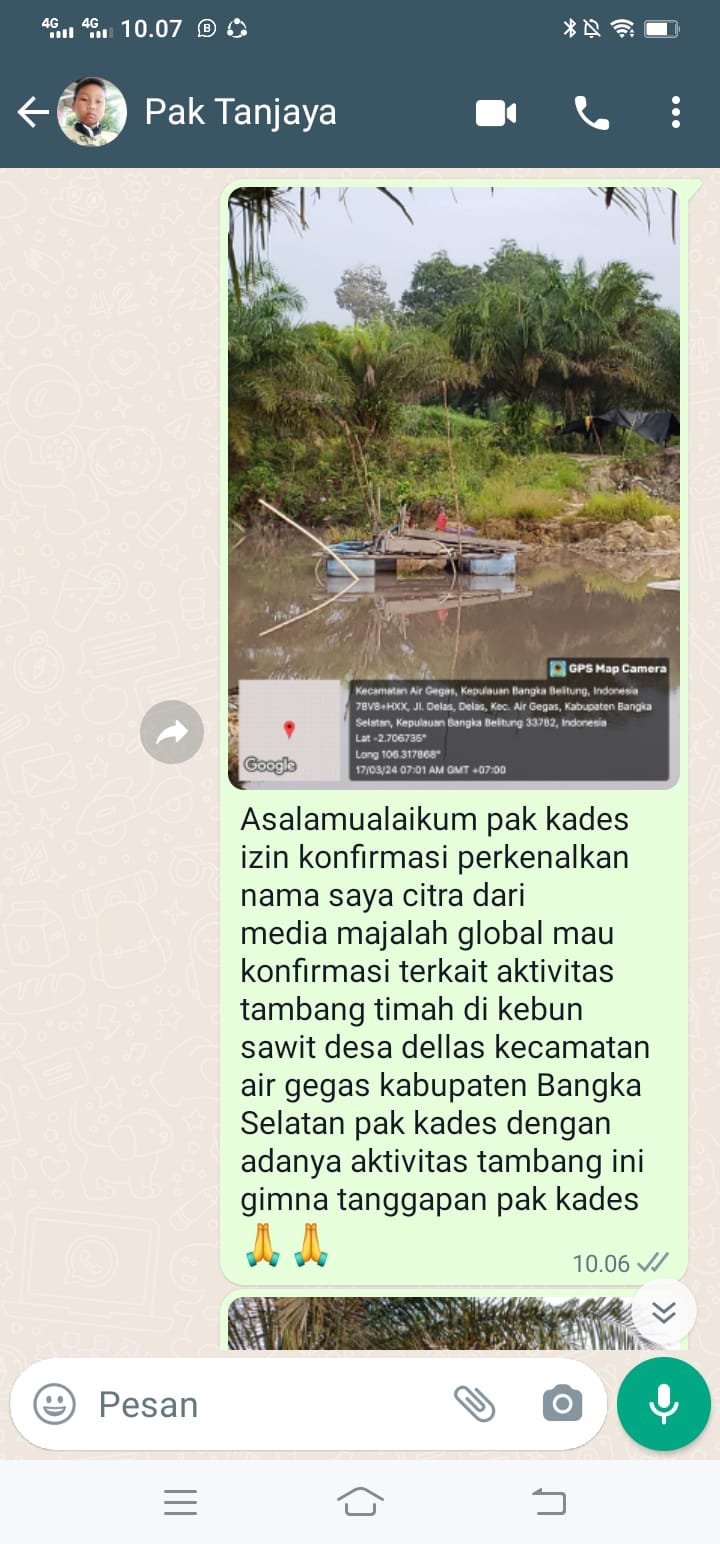 Tambang timah di perkebunan sawit desa dellas tanpa ada tindakan tegas dari aph