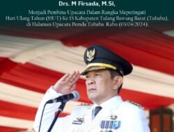 M. Firsada Pimpin Upacara Peringatan HUT Ke 15 Kabupaten Tubaba