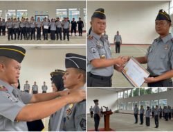 Kalapas Kotaagung Sematkan Kenaikan Pangkat 5 Pegawai dan Beri Penghargaan Teladan Dalam Apel Pagi