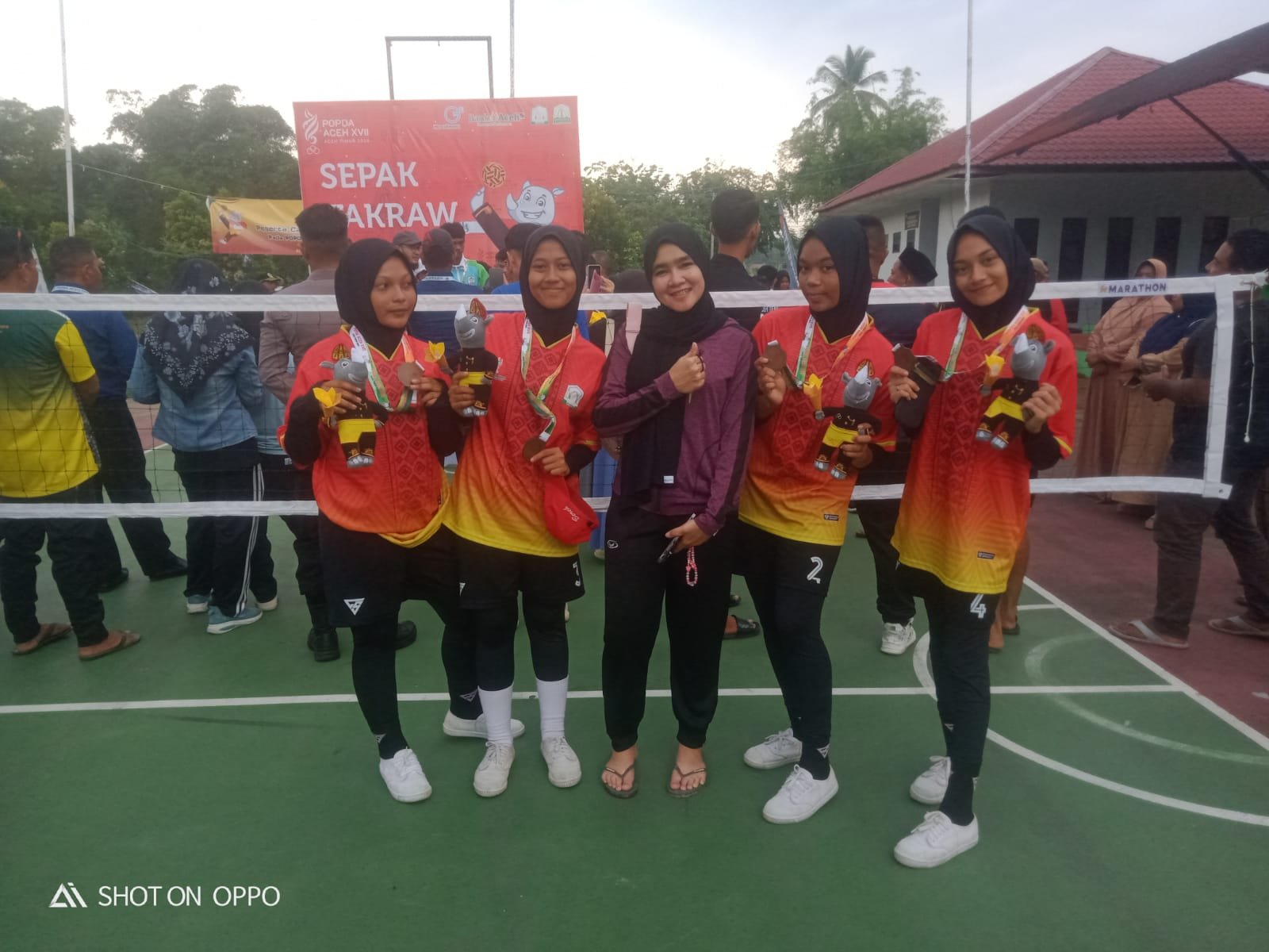 Setelah Berjuang Disepak Takraw Atlet Putri Aceh Timur Raih Juara Ke 3