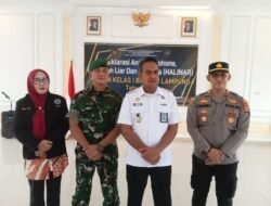 Rutan Kelas I Bandar Lampung Bersama Warga Binaan Dan Gandeng TNI,POLRI Serta BNN Menggelar Deklarasi Anti Halinar
