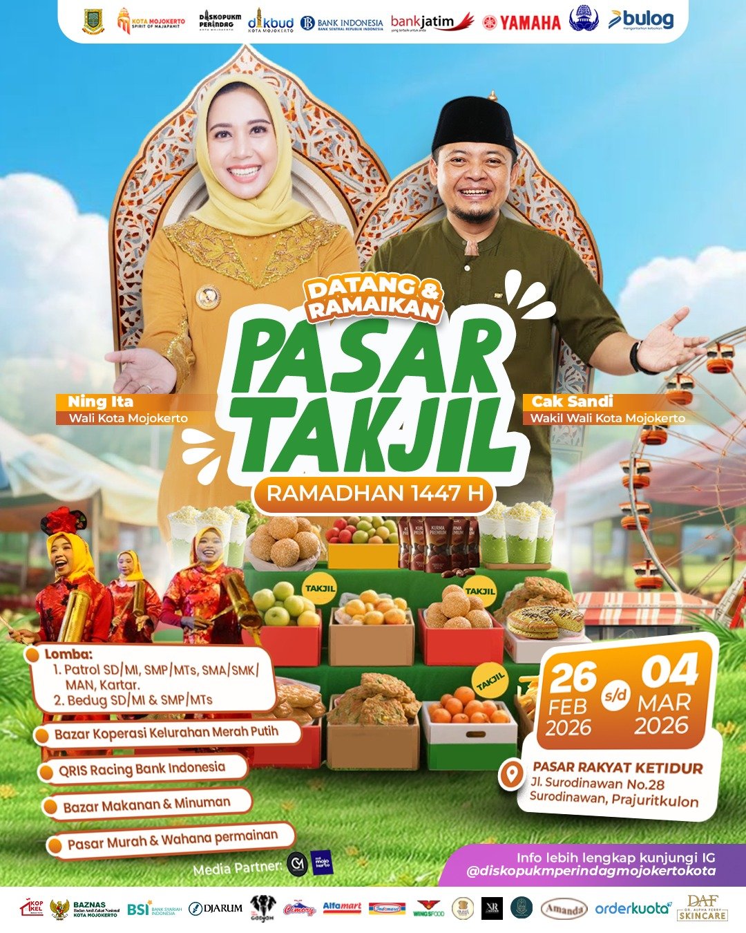 Pasar Takjil Ramadan 2026 Kembali Hadir di Kota Mojokerto, Ajak Masyarakat Berbuka Puasa Bersama
