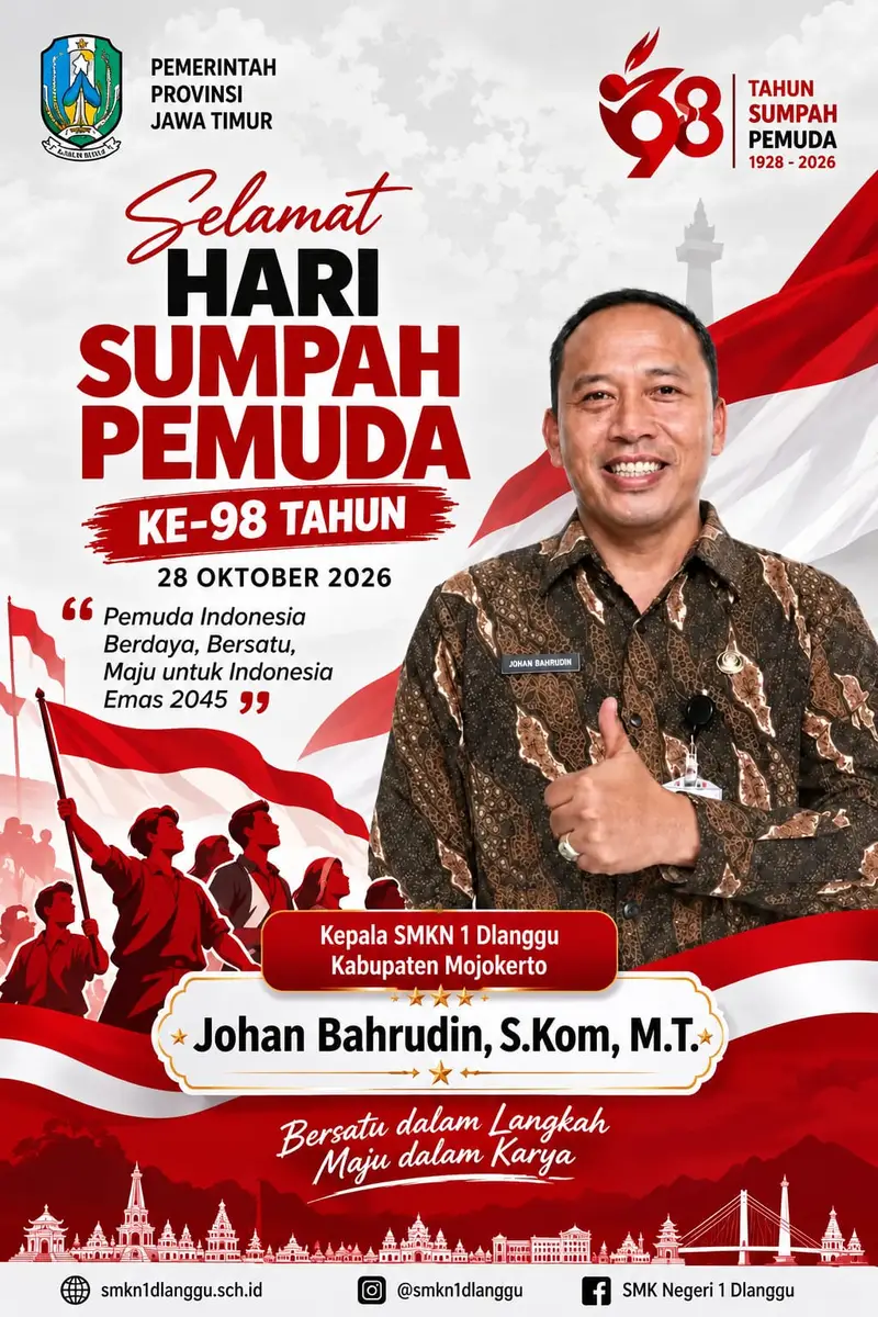 Bukan Sekadar Upacara: Pesan Mendalam Kepala SMKN 1 Dlanggu Mojokerto di 98 Tahun Sumpah Pemuda yang Jarang Dibahas