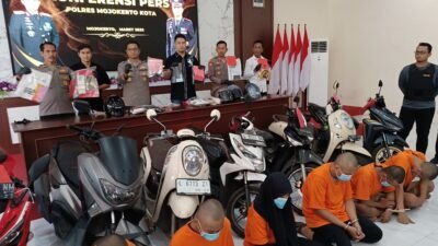 Polres Mojokerto Kota Amankan 6 Pelaku Curanmor