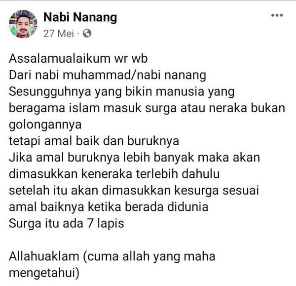 Ngaku Nabi, Polisi Gerak Cepat Tangkap Pelaku