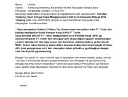Hak Jawab Direktur CV Iluva Tin, Ahian Atas Berita Sebelumnya