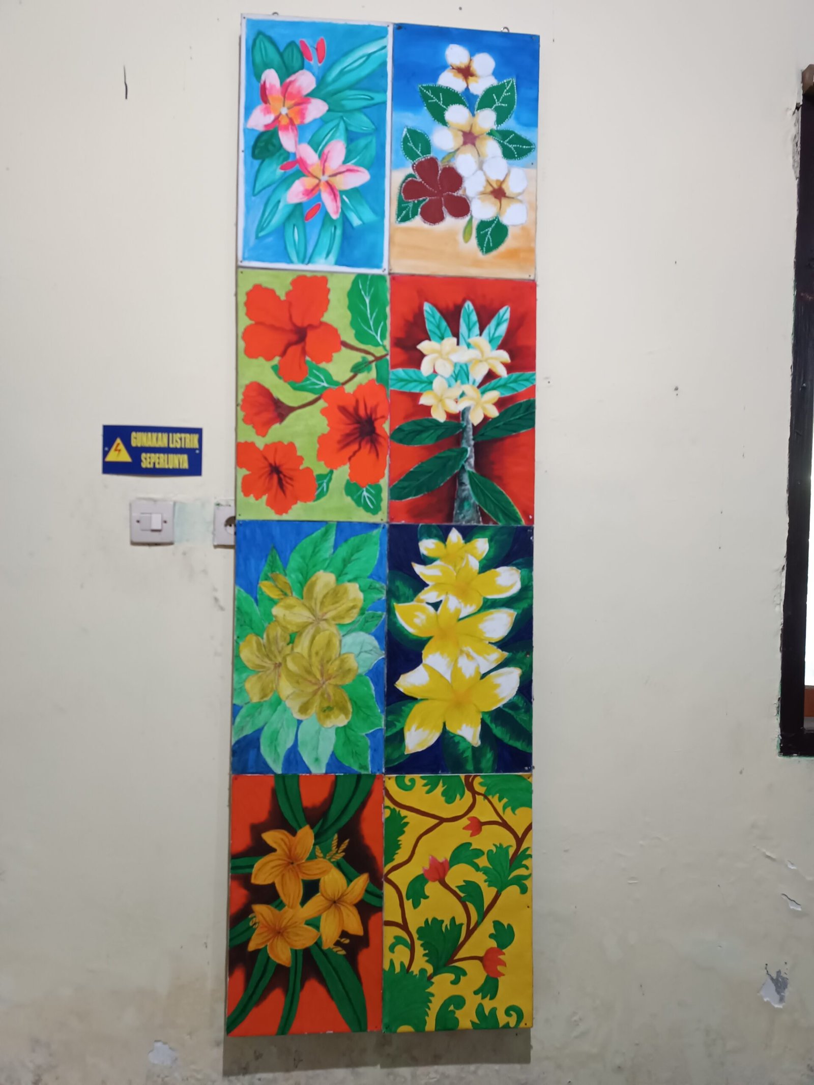 Beberapa Karya Lukis Siswa/Siswi Yang Dipajang di Dinding SMPN 2 Balongbendo Sidoarjo