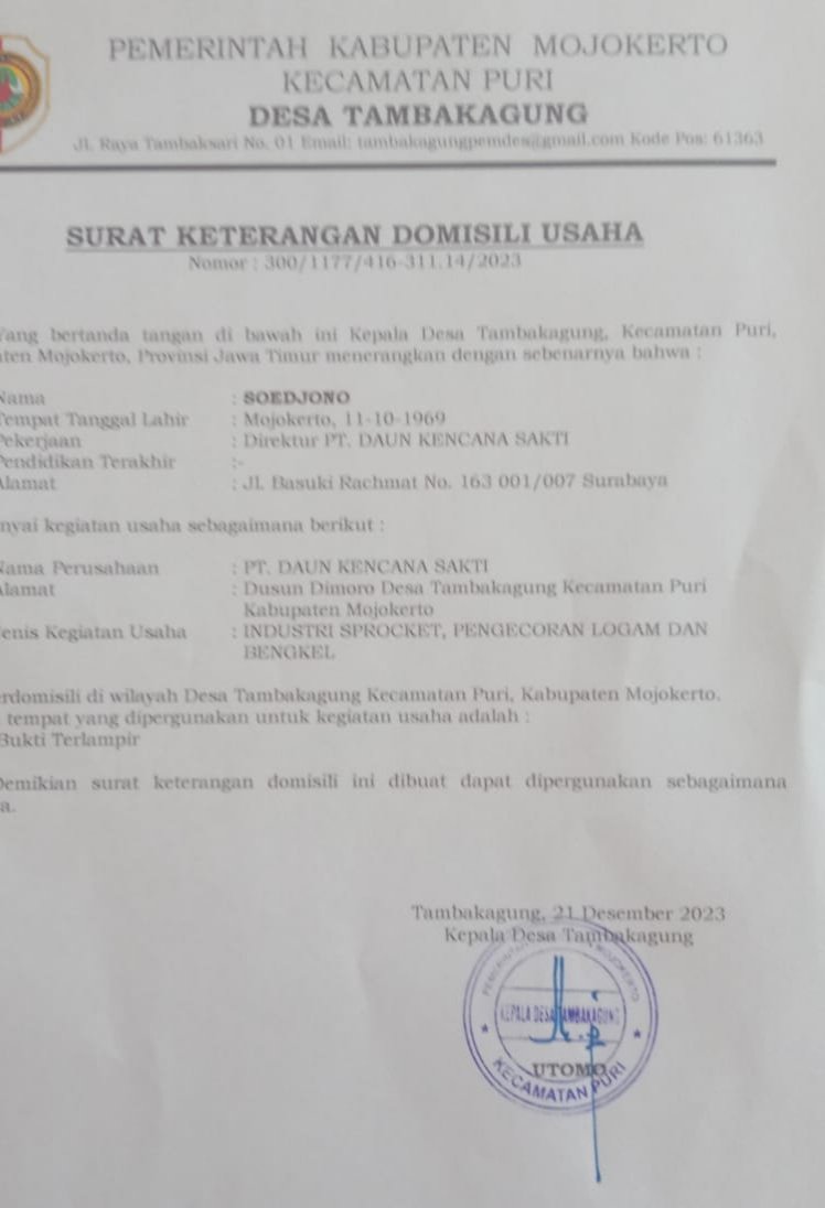 PT. Damai Kasih Sejahtera Besindo Jadi Perbincangan Hangat Masyarakat Mojokerto