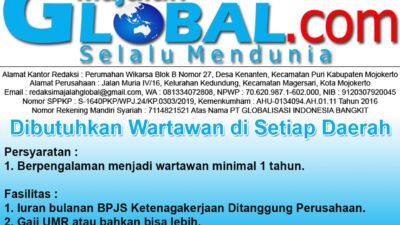 Lowongan Kerja Wartawan majalahglobal.com di Setiap Daerah