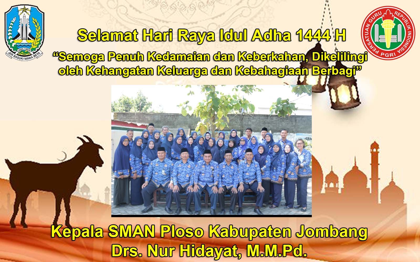 Kepala SMAN Ploso Jombang Mengucapkan Selamat Hari Raya Idul Adha 1444 H