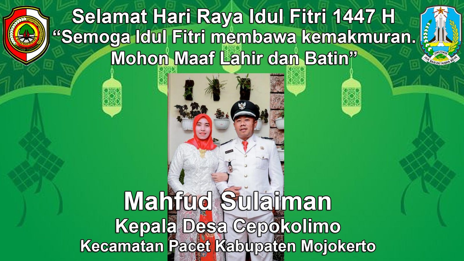 Kepala Desa Cepokolimo, Pacet, Mojokerto Mengucapkan Selamat Hari Raya Idul Fitri 1447 H