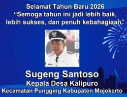 Kepala Desa Kalipuro, Pungging, Kabupaten Mojokerto Mengucapkan Selamat Tahun Baru 2026